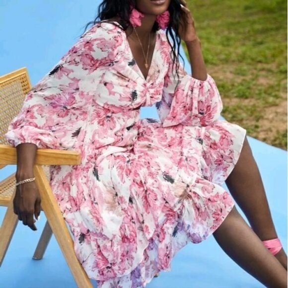 YIA RUNWAY INDIE FLORAL BOHEMIAN MINI DRESS - Picture 1 of 10